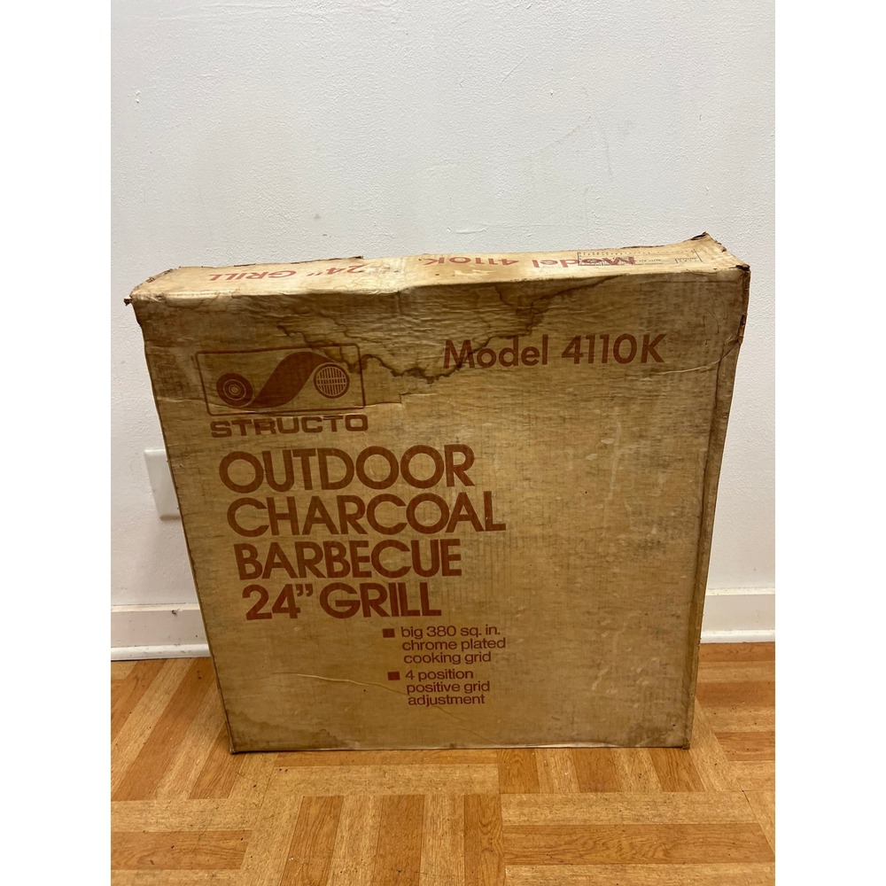 Vintage Structo 24" Outdoor Charcoal Barbecue Grill Model 4110K New Old Stock